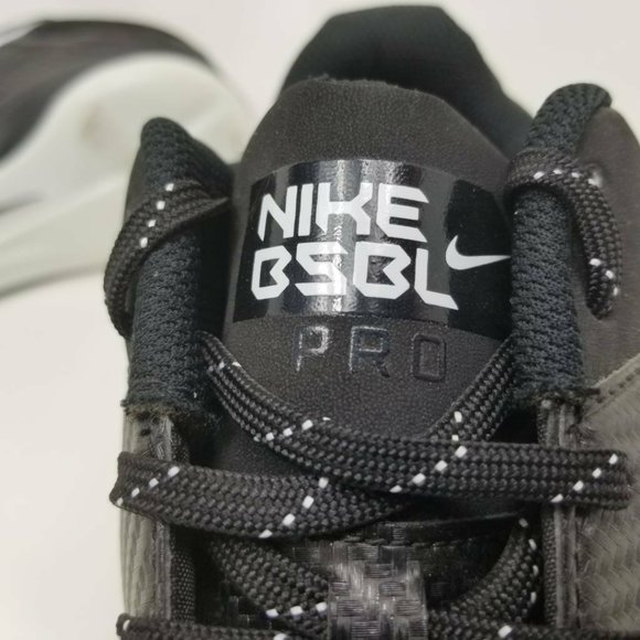 New Nike Air Mens 13.5 MVP Bsbl Pro Baseball Cleats Shoes Black White - Picture 3 of 8